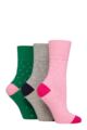 Women's 3 Pair Gentle Grip Cotton Patterned and Striped Socks - Micro Polka Dot Light Grey / Pink