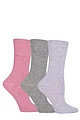 Women's 3 Pair Gentle Grip Sammy Plain Cotton Socks - Assorted