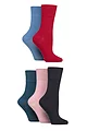 Women's 5 Pair SOCKSHOP Gentle Grip Dry Comfort Plain Socks - Multi