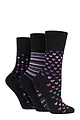 Women's 3 Pair Gentle Grip Patterned Bamboo Socks - Blackberry
