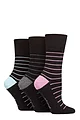 Women's 3 Pair Gentle Grip Patterned Bamboo Socks - Minimal Stripe
