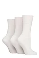 Women's 3 Pair SOCKSHOP Gentle Grip Cotton Cushioned Foot Sports Socks - White