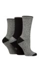 Women's 3 Pair Country Pursuit Water Repellent Cotton Boot Socks - Black / Grey