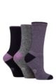 Women's 3 Pair Country Pursuit Water Repellent Cotton Boot Socks - Navy / Lilac