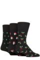 Mens 3 Pair SOCKSHOP Gentle Grip Cotton Christmas Socks - Christmas Cheer