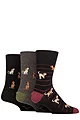 Mens 3 Pair Gentle Grip Fun Feet Socks - Team Dog