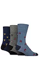Mens 3 Pair Gentle Grip Fun Feet Socks - Bugs