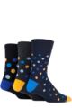 Mens 3 Pair Gentle Grip Colourburst Socks - Spot
