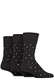 Mens 3 Pair Gentle Grip Cotton Argyle Patterned and Striped Socks - Equilibrium Black