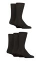 Mens 5 Pair SOCKSHOP Gentle Grip Dry Comfort Plain Socks - Black
