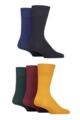 Mens 5 Pair SOCKSHOP Gentle Grip Dry Comfort Plain Socks - Debonair