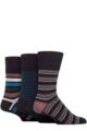 Mens 3 Pair Gentle Grip Patterned Bamboo Socks - Mirage Stripe