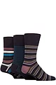 Mens 3 Pair Gentle Grip Patterned Bamboo Socks - Mirage Stripe