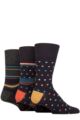 Mens 3 Pair Gentle Grip Patterned Bamboo Socks - Mustard Metropolis