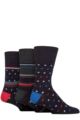 Mens 3 Pair Gentle Grip Patterned Bamboo Socks - Chilli Pepper