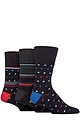 Mens 3 Pair Gentle Grip Patterned Bamboo Socks - Chilli Pepper