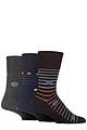 Mens 3 Pair Gentle Grip Patterned Bamboo Socks - Sphere Black / Navy