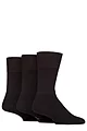Mens 3 Pair SOCKSHOP Gentle Grip Bamboo Cushioned Foot Leisure Socks - Black
