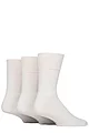 Mens 3 Pair SOCKSHOP Gentle Grip Bamboo Cushioned Foot Leisure Socks - White