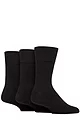 Mens 3 Pair SOCKSHOP Gentle Grip Cotton Cushioned Foot Sports Socks - Black