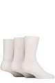 Mens 3 Pair SOCKSHOP Gentle Grip Cotton Cushioned Foot Sports Socks - White