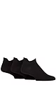 Mens 3 Pair SOCKSHOP Gentle Grip Cotton Trainer Socks with Comfort Lip - Black