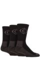 Mens 3 Pair Country Pursuit Gritstone Hiker Cotton Boot Socks - Black