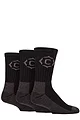 Mens 3 Pair Country Pursuit Gritstone Hiker Cotton Boot Socks - Black