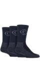 Mens 3 Pair Country Pursuit Gritstone Hiker Cotton Boot Socks - Dark Blue