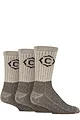 Mens 3 Pair Country Pursuit Gritstone Hiker Cotton Boot Socks - Stone
