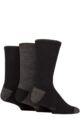 Mens 3 Pair Country Pursuit Water Repellent Cotton Boot Socks - Black