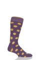 Mens 1 Pair SOCKSHOP of London Spotty Cotton Socks - Raisin / Inca