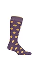 Mens 1 Pair SOCKSHOP of London Spotty Cotton Socks - Raisin / Inca