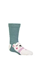 Kids 1 Pair Thought Billie Animal Recycled Polyester Fluffy Socks - Eucalyptus Blue