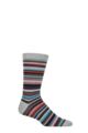 Mens 1 Pair Thought Abram Multi Stripe Bamboo and Organic Cotton Socks - Grey