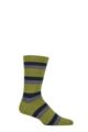 Mens 1 Pair Thought Wilbert Stripe Bamboo and Organic Cotton Socks - Olive Green