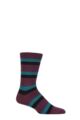 Mens 1 Pair Thought Wilbert Stripe Bamboo and Organic Cotton Socks - Wine Red