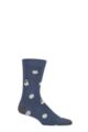 Mens 1 Pair Thought Markus Snowman Bamboo and Organic Cotton Socks - Blue Slate
