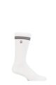 Mens 1 Pair Thought Rafael Organic Cotton Ribbed Sports Socks - White Stripe