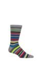 Mens 1 Pair Thought Multi Stripe Organic Cotton and Bamboo Socks - Mid Grey