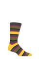Mens 1 Pair Thought Bright Rugby Stripes Bamboo and Organic Cotton Socks - Dark Grey Marl