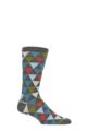 Mens 1 Pair Thought Geometric Organic Cotton Socks - Dark Grey Marl