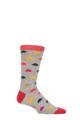 Mens 1 Pair Thought Salas Organic Cotton Rocket Socks - Grey Marle