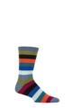 Mens 1 Pair Thought Jase Stripe Bamboo Socks - Smoke Blue