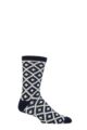 Mens 1 Pair Thought Grady Patterned Wool Socks - Stone White
