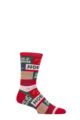 Mens 1 Pair Thought Caleb Christmas Slogan Organic Cotton Socks - Bright Red