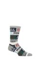 Mens 1 Pair Thought Caleb Christmas Slogan Organic Cotton Socks - Grey Marle