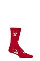 Mens 1 Pair Thought Celyn Christmas Stag Organic Cotton Socks - Bright Red