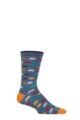 Mens 1 Pair Thought Bamboo and Organic Cotton Arcade Games Socks - Misty Blue