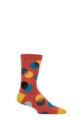 Mens 1 Pair Thought Organic Cotton Circle Dots Socks - Clay Red